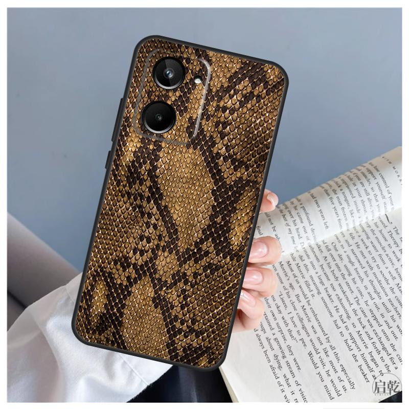 Snake Skin Case For Realme C55 C67 C53 C51 C35 C33 C31 C30 C25s C21Y GT Neo 5 GT5 9 10 11 12 Pro Plus