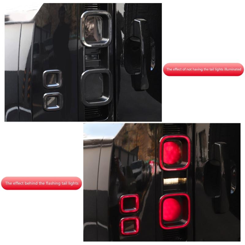 ABS Tail Light Lens Protectors Featuring Impact Resistance Weatherproof Design for 2020-2025 SUVs Enhancing Safety 2pcs