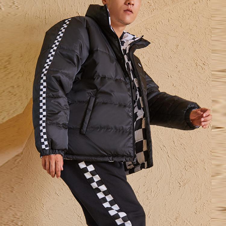 Vans Pánská outdoorová prošívaná lehká oboustranná kostkovaná péřová bunda se stojáčkem černá VN0A5H6TBLK