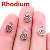 11x8mm 30pcs Antique Silver Plated Gold Colors Rhodium Swirl Handmade Charms Pendant:DIY for Bracelet Necklace