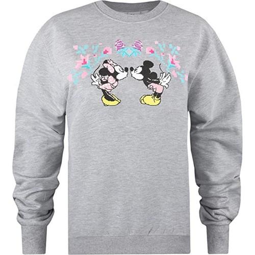 Disney Womens/Ladies Mickey & Minnie Mouse Cross Stitch Sweatshirt