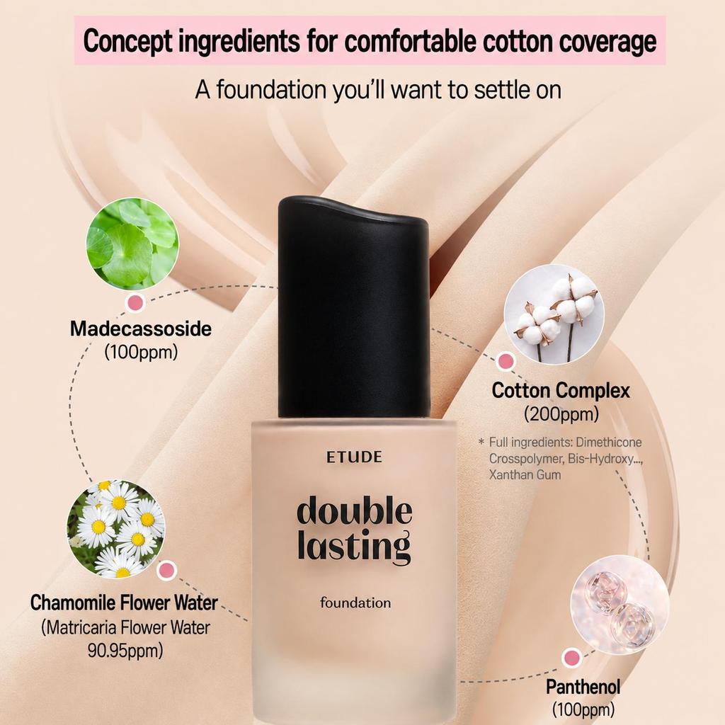 ETUDE HOUSE Double Lasting Foundation 30g (5 Color Options)