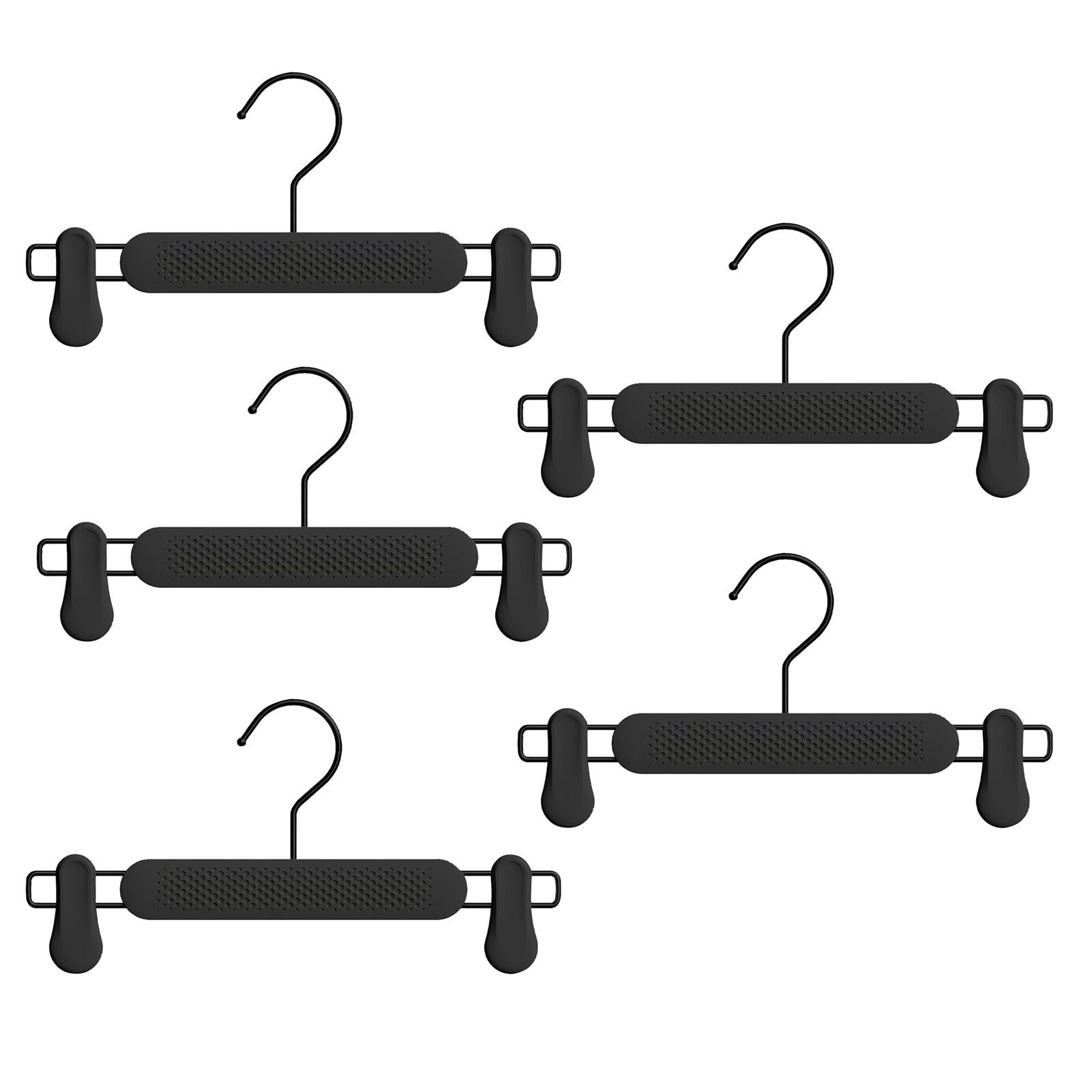 5 шт. Вешалки для брюк и юбок с зажимами Прочные Долговечные Тяжелые Вешалки-зажимы для Шорт Брюк Юбок Одежды Джинсов чёрный