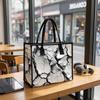 Trendy Cracked Print Tote Bag Casual Large Capacity Handbag for Daily Use