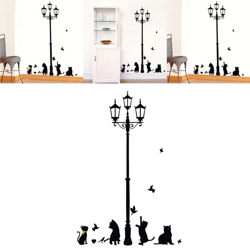Quality Home Decor Wallpaper Pvc Wall Stickers With Cartoon Animal Butterfly And Cat Design**
