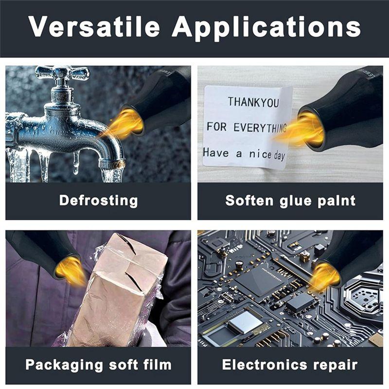 AEE2-Mini Hot Air Gun Dual Speed Temperature Adjustment Fast Hot Air Gun Handmade Soft Clay Drying Shaping EU Plug