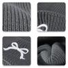 Korean Style Girls Bow Knitted Hat High Quality Bow Embroidery Knitted Hat Y2K Beanie Hats  Women