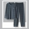 New Cotton Men's Pajamas Spring and Autumn Style Sleepwear Long Sleeve Trousers Large Size Homewear Casual Loungewear Set