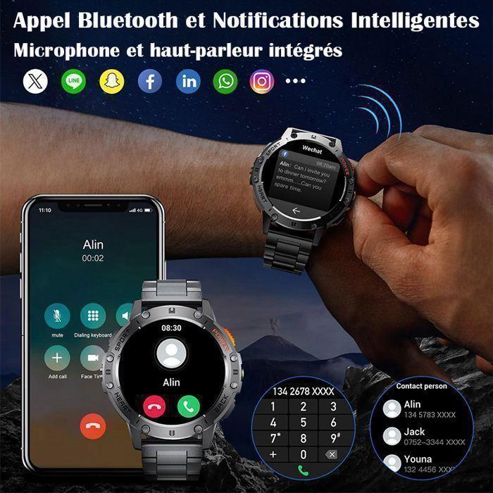 Montre connectée - WENZYLIQUOX - Sport Tracker - Écran 1,43" AMOLED - IP68 - Appels Bluetooth &amp; SpO2