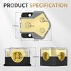 12V Stromverteilerblock Auto-Audio-Verstärker-Splitter 2-Wege 0/2/4 Gauge Ein 4/6/8 Gauge Aus Ground-Verteilerblock für Auto, Boot