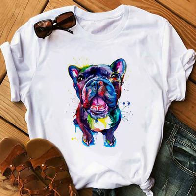 French Bulldog Tshirt Women T-Shirt Summer Short Sleeve T-Shirts O Neck Tops Funny Cute