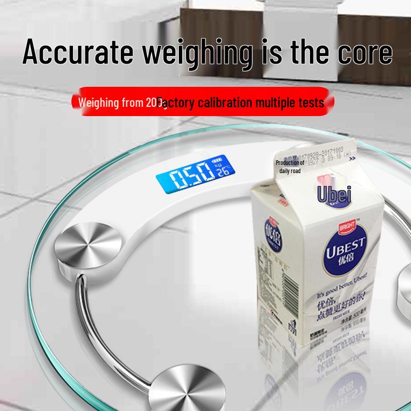 USB Rechargeable Precision Bathroom Scale for Women - Round Household Body Weight Scale