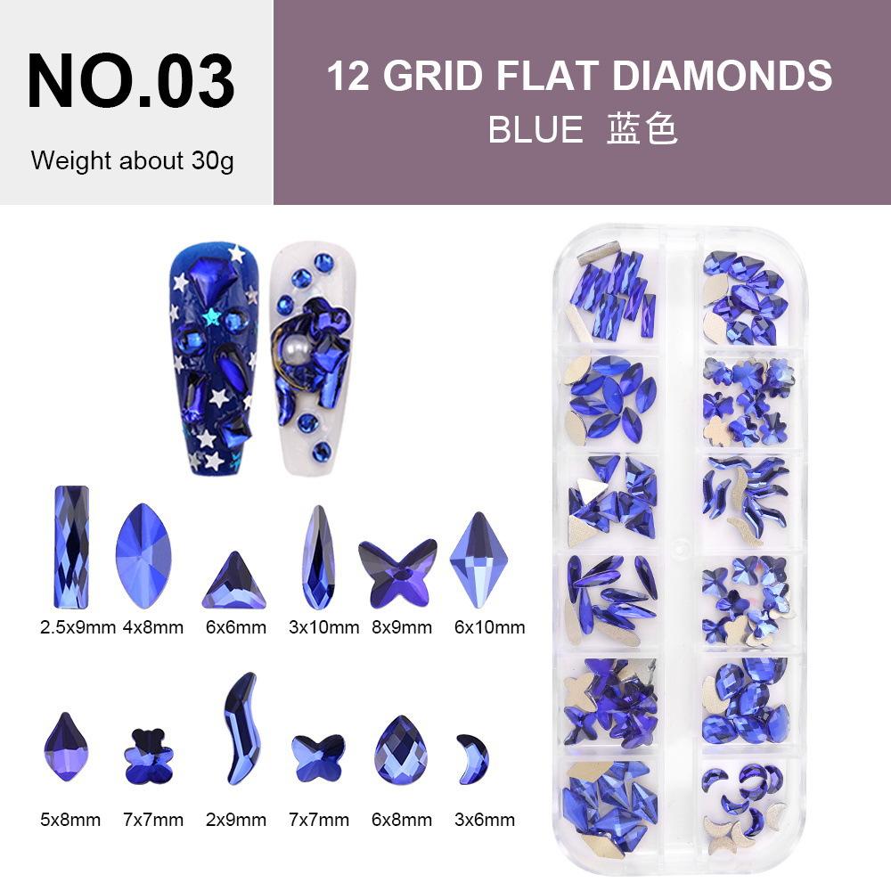 Electroplated Flat-Bottomed Nail Art Jewelry Glass Special-Shaped Rhinestone Set Nail Decoration Diy Jewelry Accessories