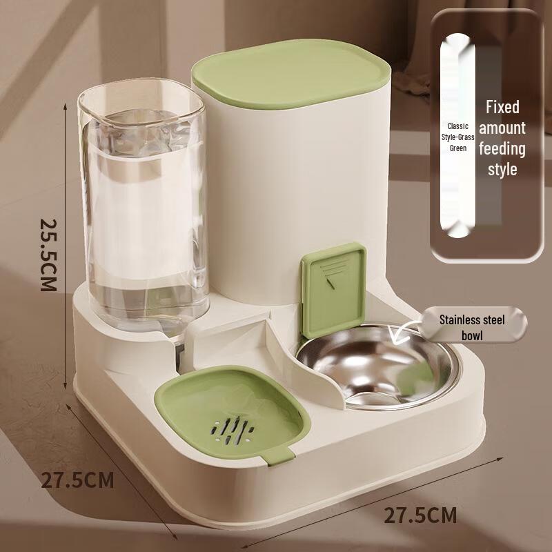 JINGRUIXIANG 2-in-1 Automatic Pet Food & Water Dispenser
