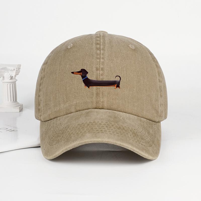 

Dachshund Print Washed Baseball Cap Adorable Retro Dog-Themed Style Perfect For Outdoor Walks And Pet Gatherings The Ideal Gift