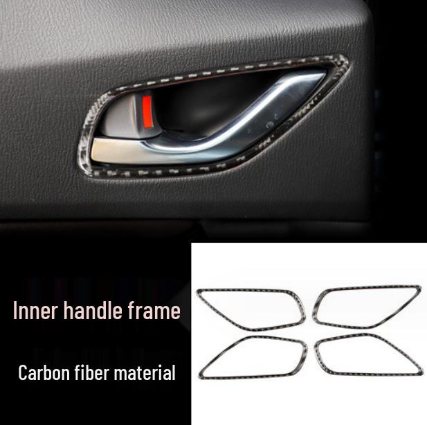 Mazda 3 Axela Interior Door Handle Bowl Carbon Fiber Sticker Set