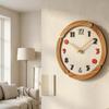 Wooden Wall Clock WoodGrain Raised Numerals Timepiece