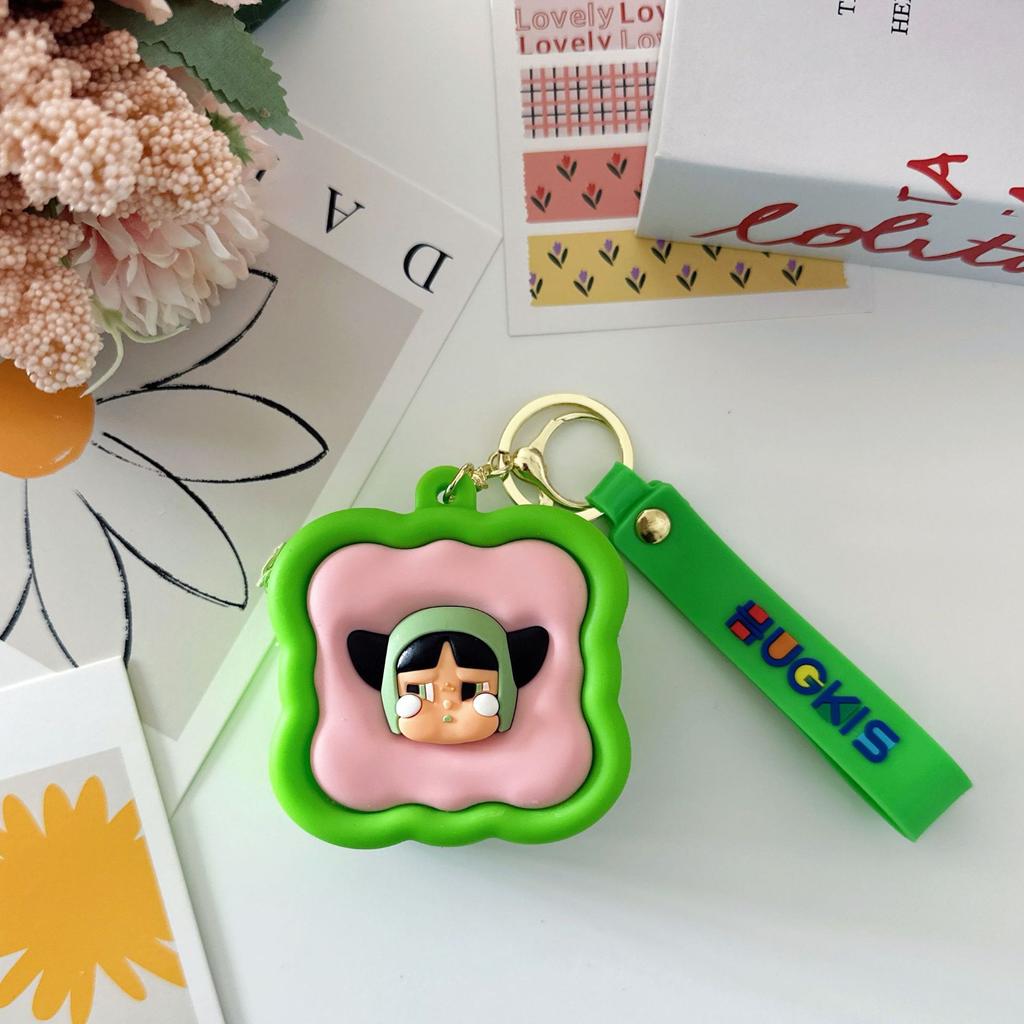 Creative Three-dimensional Cartoon Coin Bag Cute Silicone Small Square Bag Mini Keychain Student Backpack Pendant Bag Gift