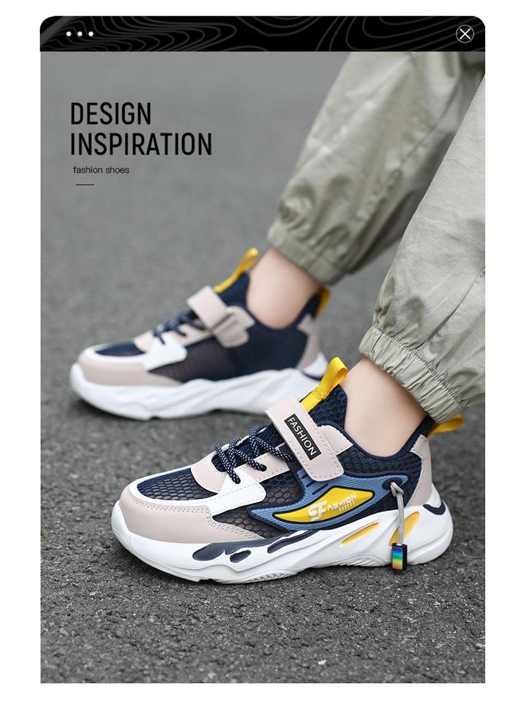 Summer 2025 Boys' Mesh Sports Shoes - Lightweight, Breathable, Soft Sole, Hollow Design for Medium To Large Children