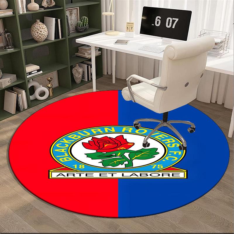 1PC round rug Rovers Crest Football Club Printed Round Area Rug ,Rug For Home Office, Round Chair Rug, Decorative Carpet Fan gifts Christmas gift