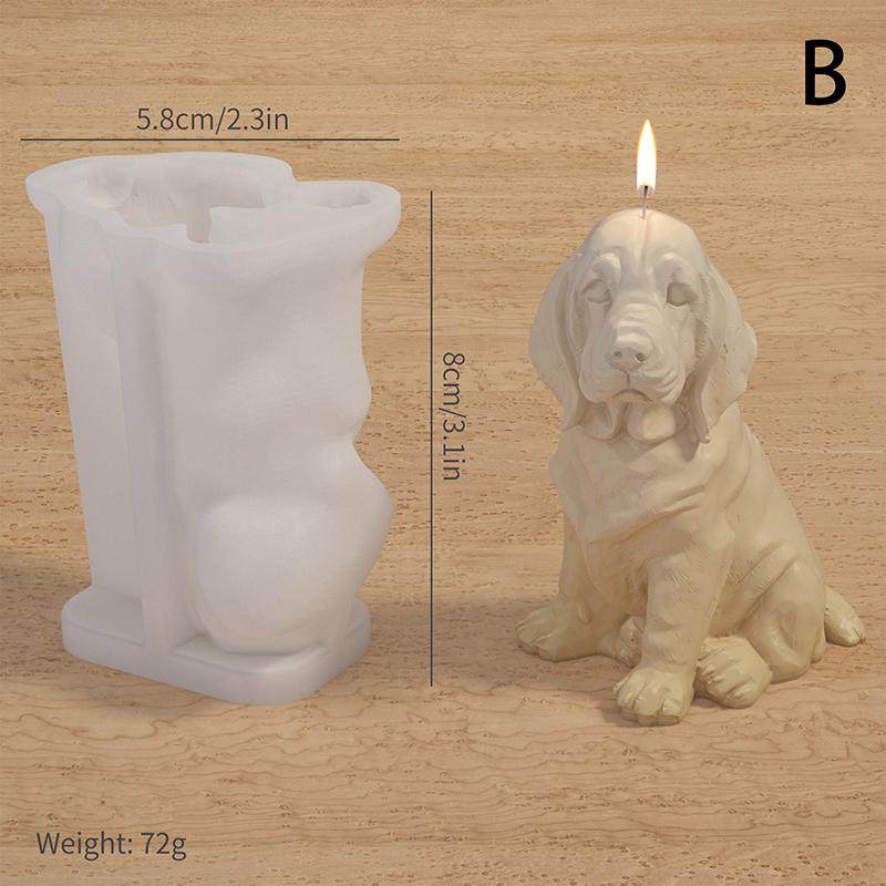Lovely 3D Animal Candle Silicone Mold Pet Dog Diy Aromatherapy Plaster Candle Resin Mold Soap Craft Casting Mold Home Decor