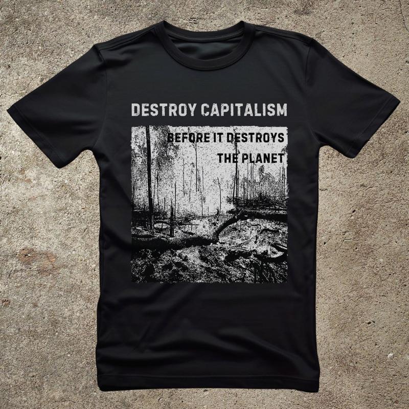 Destroy Capitalism Anarchist T shirt Green Anarchist Tee Unisex Tee S разноцветный