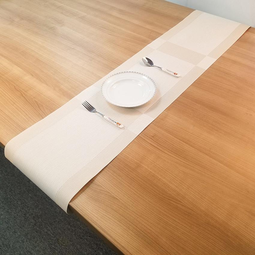 PVC Table Runner 30x180cm Simple Dining Table Kitchen Table Insulation Pad Waterproof Non-slip Mat Home Decoration Table Cover