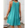 Summer Solid Color Round Neck Hanging Neck Loose Sleeveless Dress for Women Dress