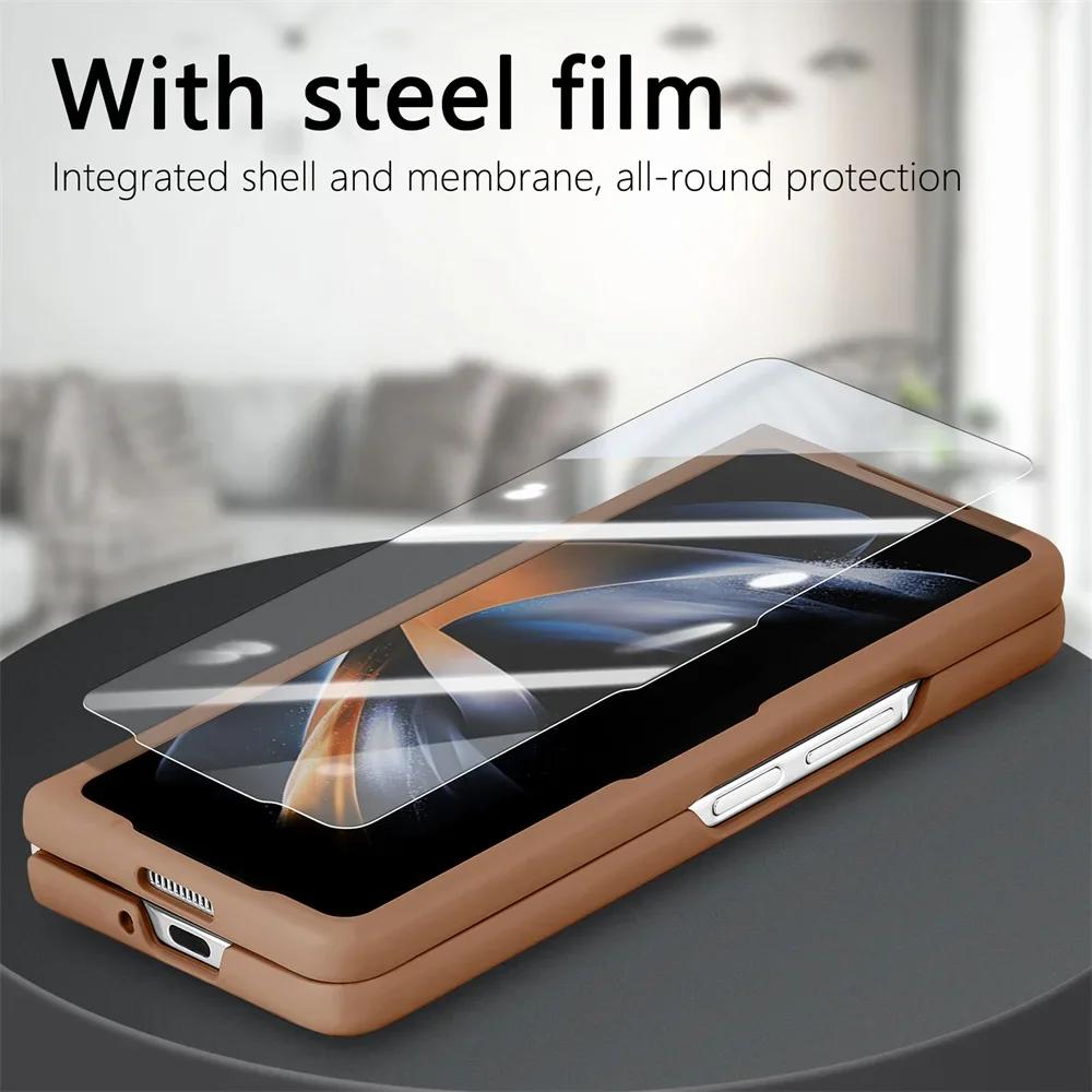 2 in 1 Detachable Carbon Fiber Card Wallet For Samsung Galaxy Z Fold 6 5 4 5G Magnetic Phone Case with Screen Protector Cover
