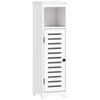 Bathroom Floor Cabinet, Bathroom Storage Unit with Louvered Door, Open Shelf, Adjustable Shelf, White, 22 x 20 x 75 cm