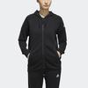 Adidas Htt Stretch Solid Color Casual Sports Hoodie Women Jacket Black EH3881