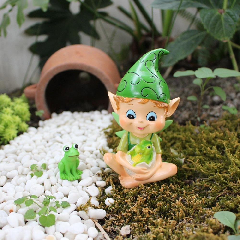 

Funny Elf Frog Statue Resin Crafts Frog Figurine Creative Garden Elf Decor Courtyard Patio Decor зелений