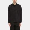 STONE ISLAND Ss24 Pocket Washed Distressed Brushed Cotton Pointed Collar Two-Way Zipper Shirt Jacket Men Jacket Black 8015119WN-V0120