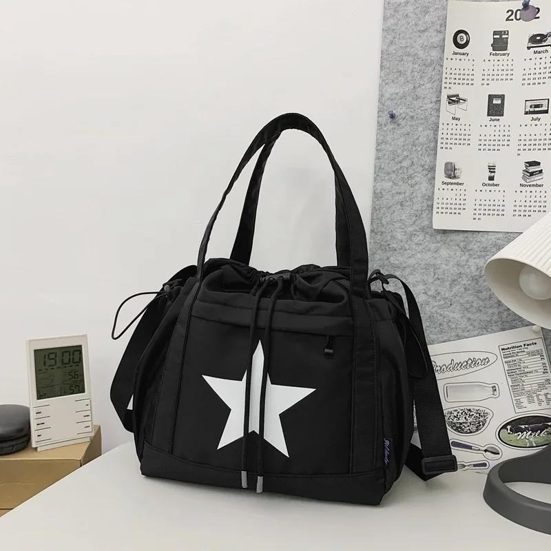 Luxusní dámská crossbody taška s velkou kapacitou, pár, taška přes rameno, nová ležérní nylonová taška, luxusní kabelka se šňůrkou.