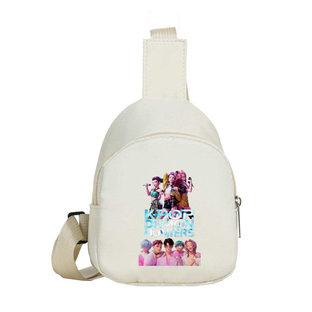 Anime Cartoon K-Pop Demon Hunters Printed Kawaii Chest Pack for Boy Girl Shoulder Bag Student Portable Crossbody Pouch Kid Gift