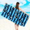 Beach Towel Blue Wave Turtle Print Soft Quick Dry Towel for Poolside Lounging & Camping