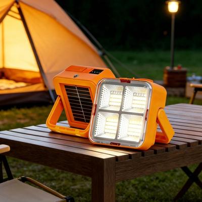 Mini Lâmpada Solar de Camping com Suporte IP65 à Prova d'Água Tipo Solar Recarregável por Type-C Luz de Trabalho