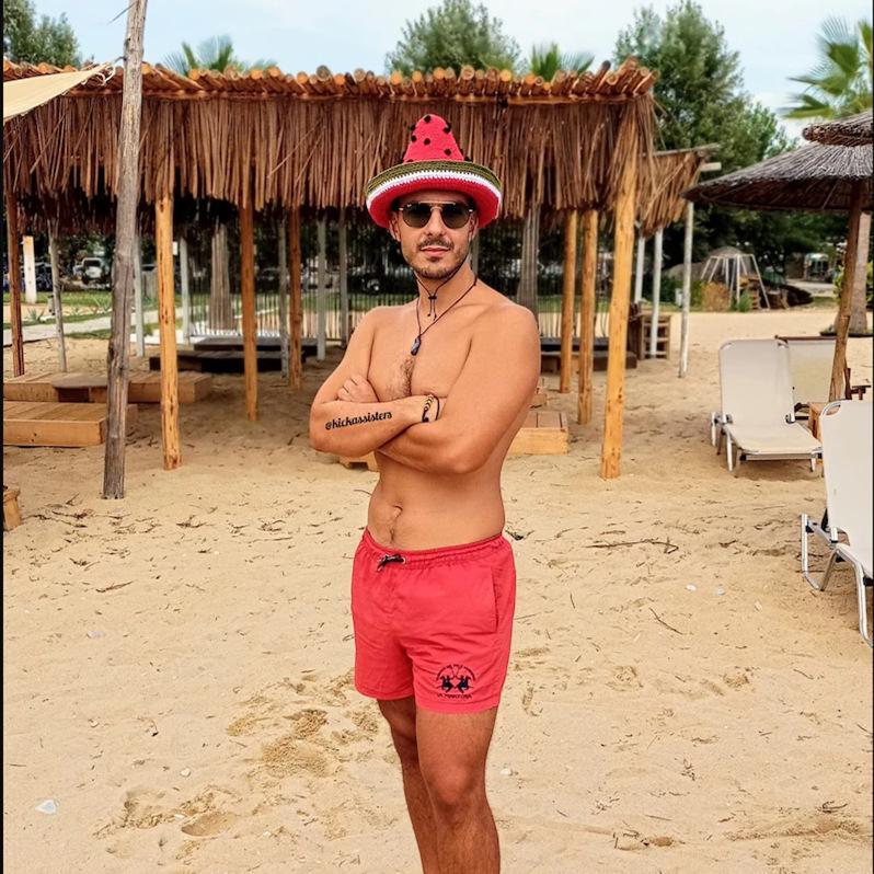 Handmade Summer Sun Hat - Ice Silk Pointed Top with Watermelon Design, Wide Brim, UV Protection for Men and Women