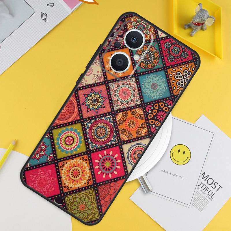 Vintage Retro Lattice Flower For OPPO Reno 14 12 11 10 13 Pro 8T 11F 12F 13F 14F 7 8 Lite OPPO Find X9 X8 X6 X5 Pro Case