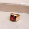 Cushion Cut Red Garnet Gemstone 925 Sterling Silver 14K Yellow  Gold  Ring Jewelry