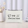 Airplane Travel Queen Print Cosmetic Bag Storage Zipper Pouch Perfume Lipstick Makeup Bags Pencil Case Wallet Stewardess Gifts