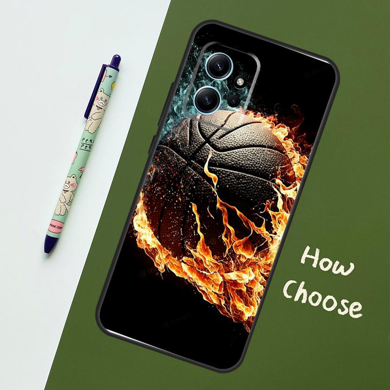 Basketball On Fire Case For Xiaomi Redmi Note 14 10 11 12 13 15 Pro Plus Cover For Redmi 15 15C 14C 12C 10C 13C