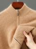 Men's Trendy Plaid Jacquard Wool Cardigan: Loose, Versatile, Long-Sleeved, Knitted, Cashmere Blend, Seven-Needle Thick.