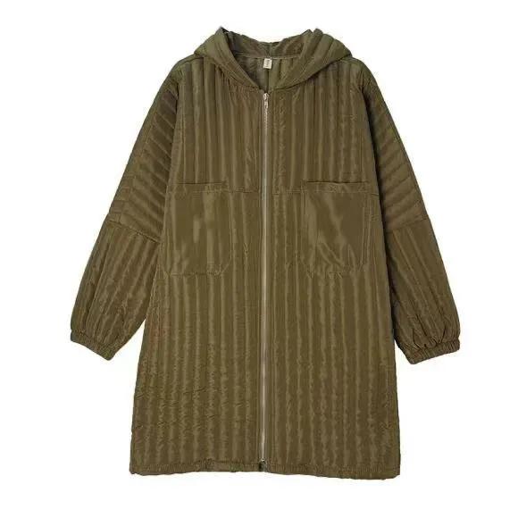 Winter Plus Size Hooded Mid-length Cotton-padded Jacket, Fashion Cotton-padded Jacket, Loose Western Style, All-match Ladies