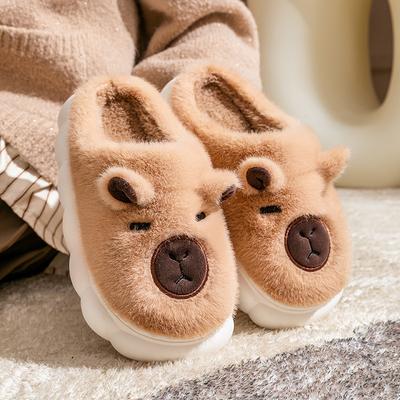 Capybara Baumwollpantoffeln Cartoon Herbst und Winter Zuhause Indoor verdickte Sohle warme Plüsch Baumwollmopp