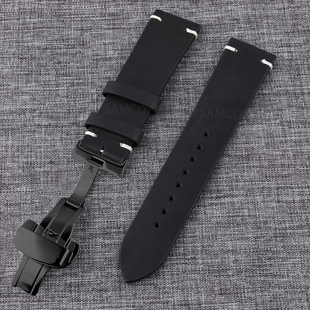 Genuine Leather Watch Bands , Vintage Top Grain Leather Watch Straps 18mm, 19mm, 20mm, 21mm, 22mm, 24mm for Seiko Citizen Orient