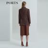 PORTS Women's Elegant Plaid Long Sleeve Short Coat