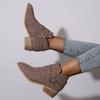 2025 New Boots Leather Women Retro Short Boots for Women Autumn and Winter New Large Size Medium Heel Thick Heel Ankle Boots