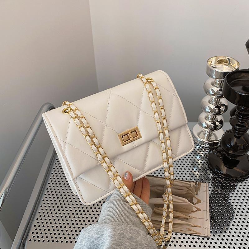 Trendige karierte Ketten-Schultertasche - Stilvolle Umhängetasche für tägliche Ausflüge und Pendelfahrten