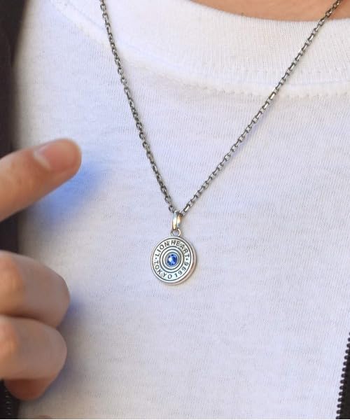 Lionheart LH for Gift Birth Drop Silver Sapphire Color Necklace, 925,